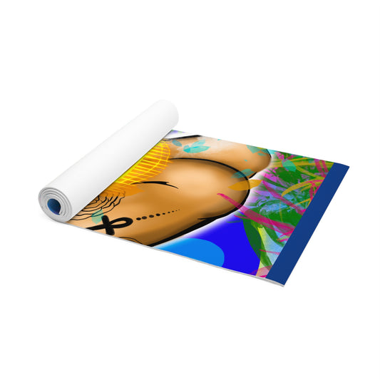 Boho Goddess Foam Yoga Mat — Vibrant Tropical Pin-Up Design
