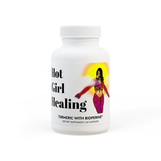 HOT GIRL HEALING Turmeric with BioPerine® (Black Pepper Fruit Extract) Supplement (60 Capsules)