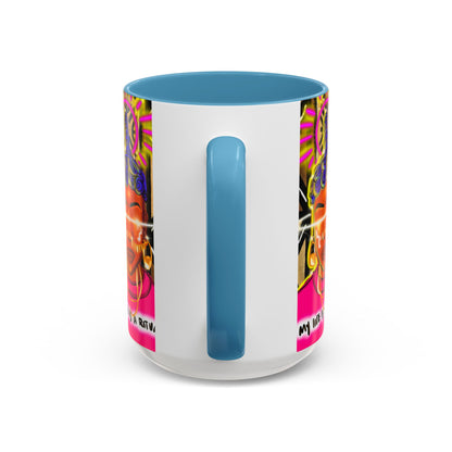Coffee Mug — "My Life Is a Ritual" Neon Buddha Art Mug