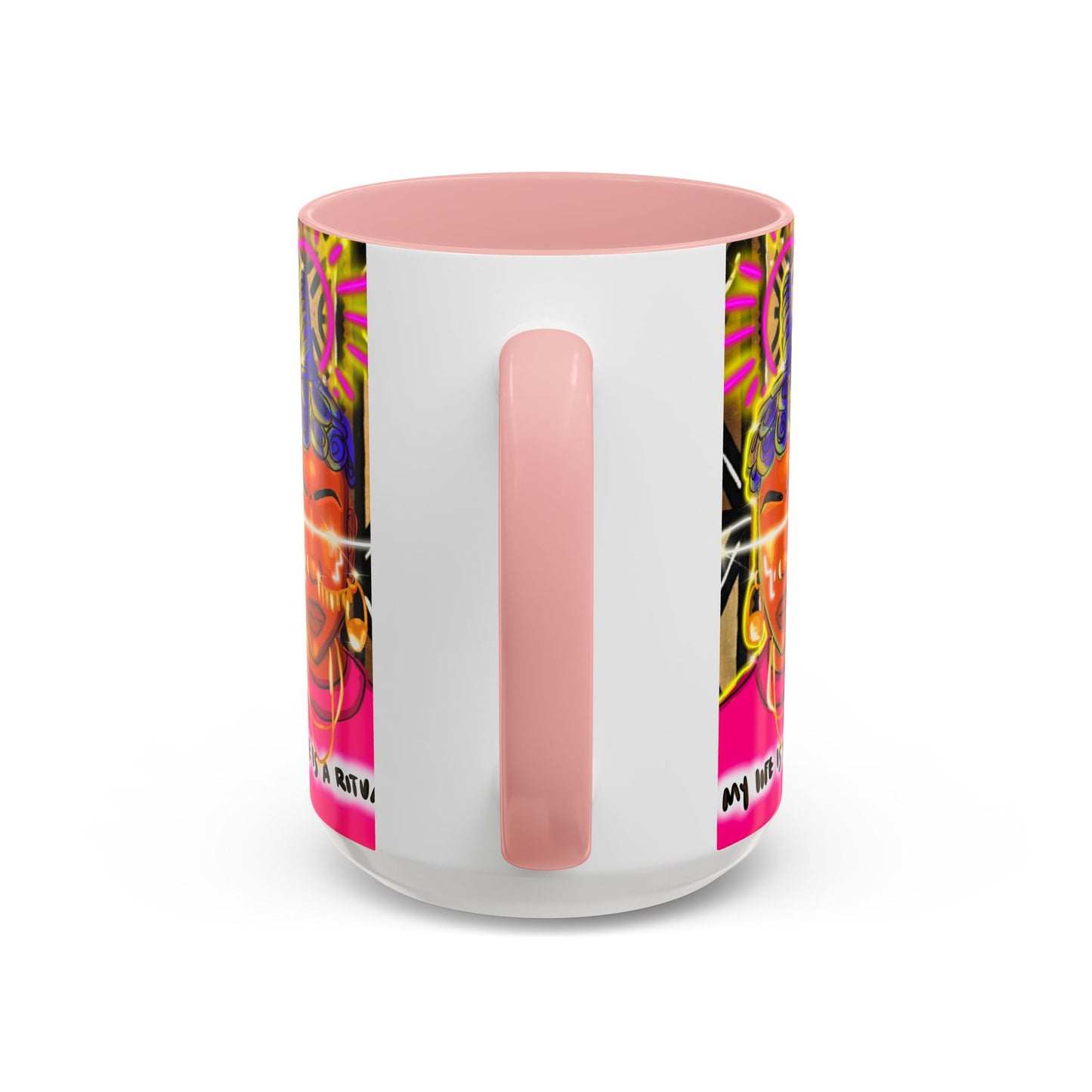 Coffee Mug — "My Life Is a Ritual" Neon Buddha Art Mug