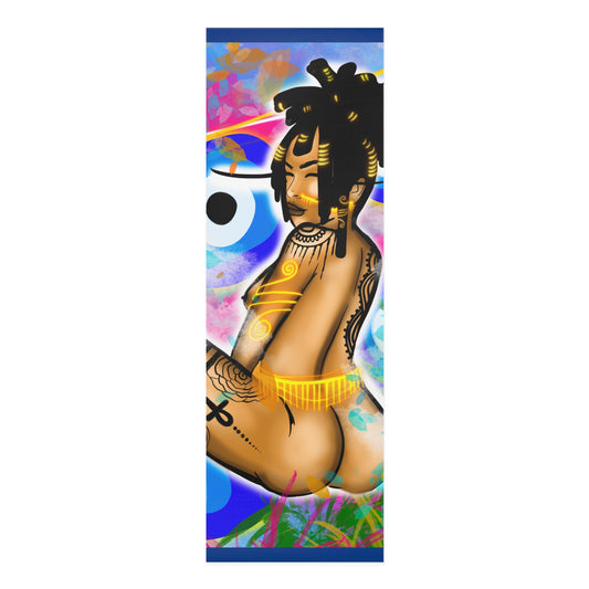 Boho Goddess Foam Yoga Mat — Vibrant Tropical Pin-Up Design