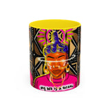 Coffee Mug — "My Life Is a Ritual" Neon Buddha Art Mug