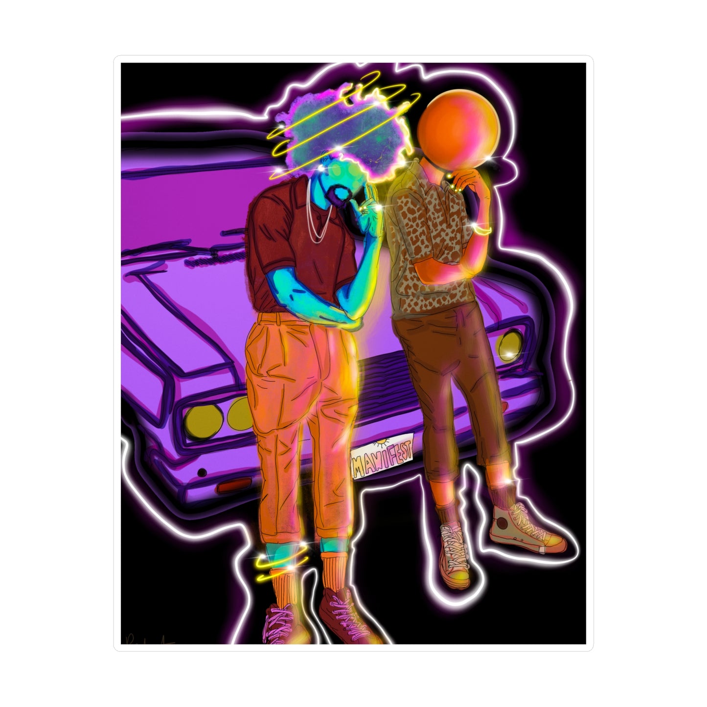 Cosmic homies kid cut sticker