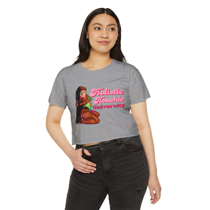 Festival Crop Top – "Holistic Hoochie University" Retro Pinup Graphic