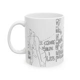 Ceramic Mug — Minimal Line Art Woman with Quote: “I choose where I live”