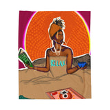 Plush Blanket — "Relax" Cozy Afrocentric Velveteen Throw