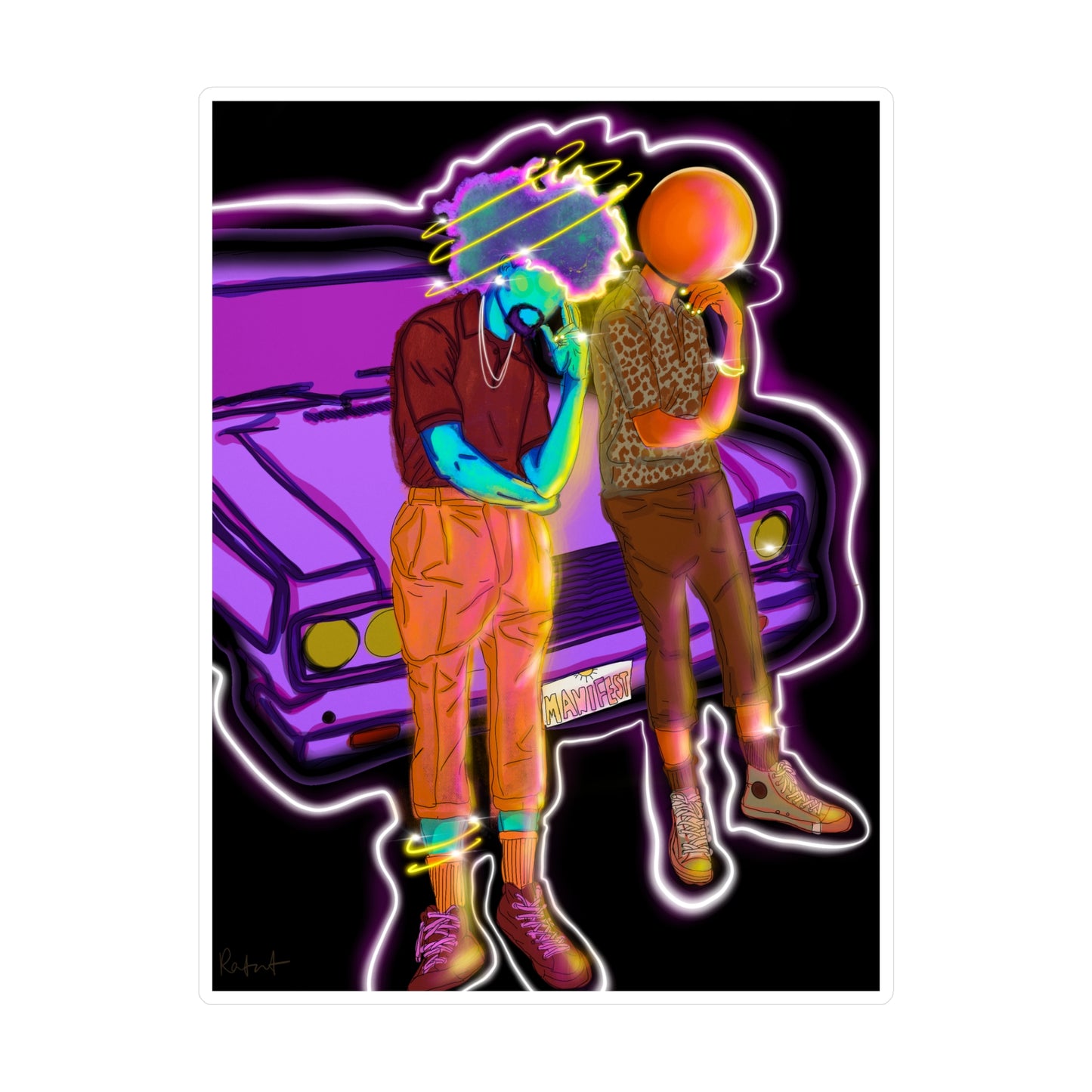 Cosmic homies kid cut sticker