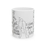 Ceramic Mug — Minimal Line Art Woman with Quote: “I choose where I live”