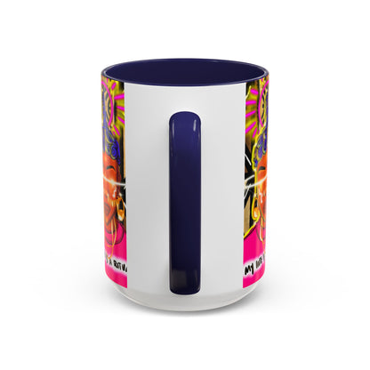 Coffee Mug — "My Life Is a Ritual" Neon Buddha Art Mug