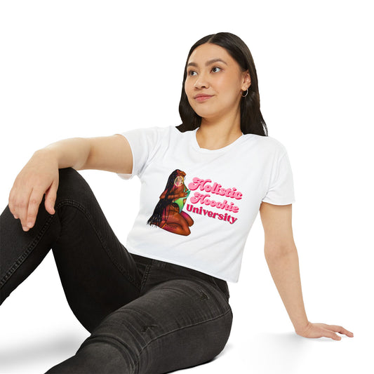 Festival Crop Top – "Holistic Hoochie University" Retro Pinup Graphic