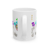 Inspirational Rainbow Yoga Ceramic Mug — "It Is Now Divine Beauty" 11oz/15oz