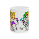 Inspirational Rainbow Yoga Ceramic Mug — "It Is Now Divine Beauty" 11oz/15oz