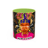 Coffee Mug — "My Life Is a Ritual" Neon Buddha Art Mug