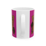 Ceramic Mug - "Hot Girls Healing" Empowerment Coffee Mug, Pink Feminist Gift (11oz & 15oz)