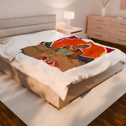 Plush Blanket — "Relax" Cozy Afrocentric Velveteen Throw