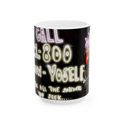 Call 1-800-kNow-Yoself Neon Psychic Ceramic Mug (11oz/15oz)
