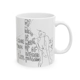 Ceramic Mug — Minimal Line Art Woman with Quote: “I choose where I live”