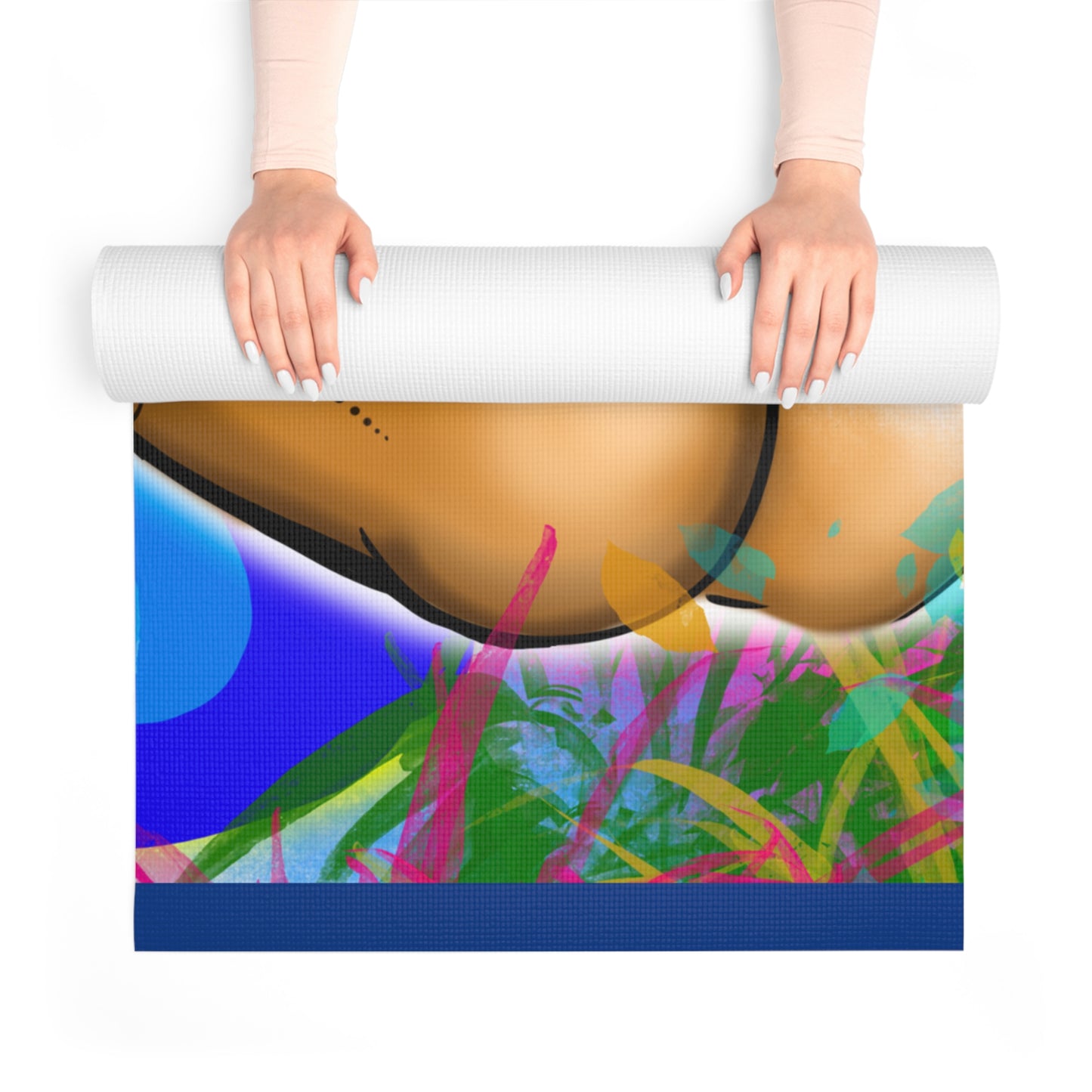Boho Goddess Foam Yoga Mat — Vibrant Tropical Pin-Up Design