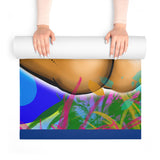 Boho Goddess Foam Yoga Mat — Vibrant Tropical Pin-Up Design