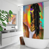 Abundant waters . Quick-drying Shower Curtain