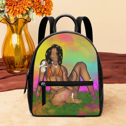 576. Unisex PU Leather Backpack