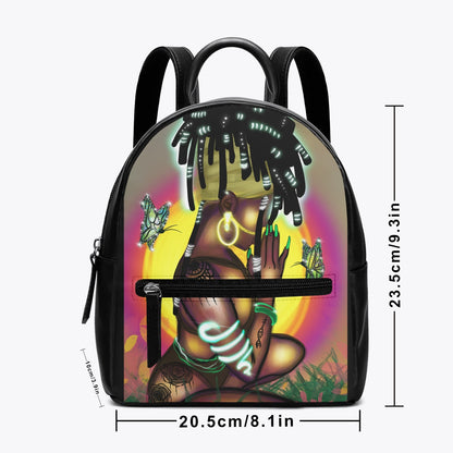 576. Unisex PU Leather Backpack