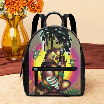 576. Unisex PU Leather Backpack