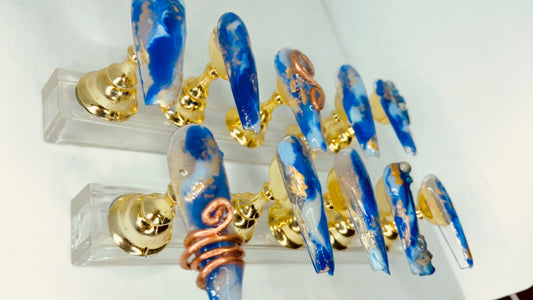 Lapis lazuli & copper wrap
