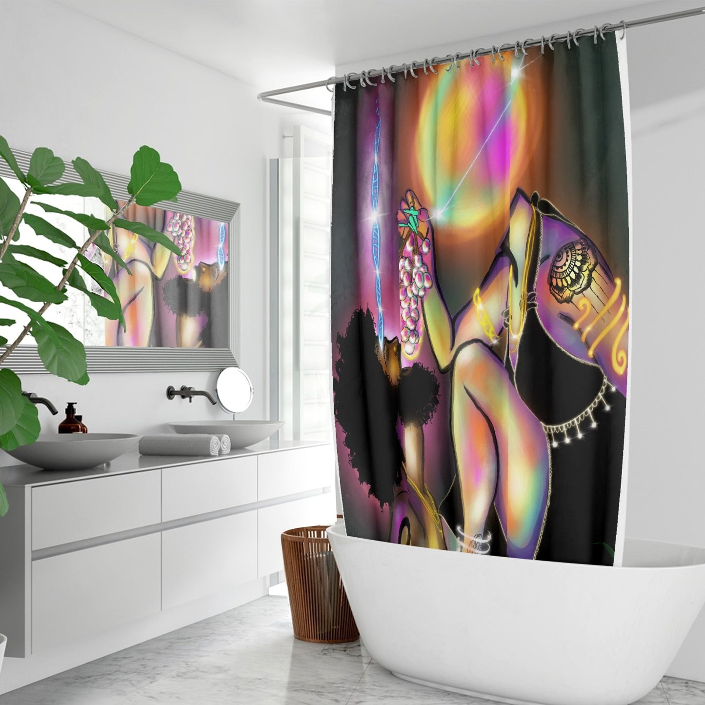 Nourishing . Quick-drying Shower Curtain