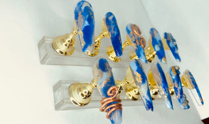 Lapis lazuli & copper wrap