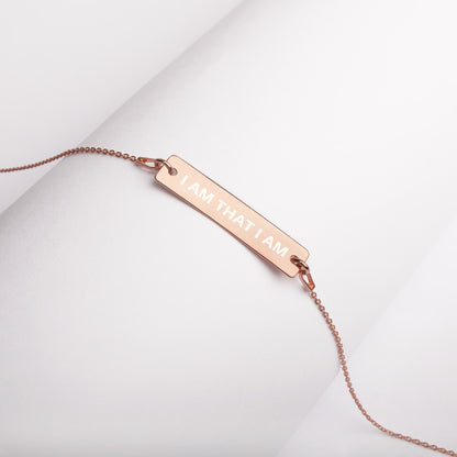 I am that I am Engraved Bar Chain Necklace
