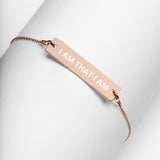I am that I am Engraved Bar Chain Necklace