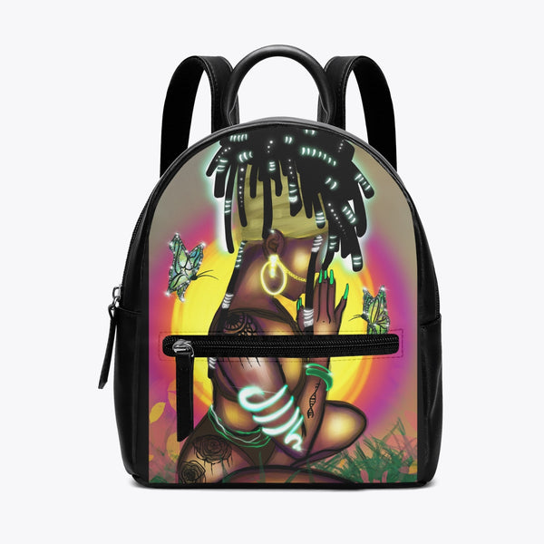 576. Unisex PU Leather Backpack
