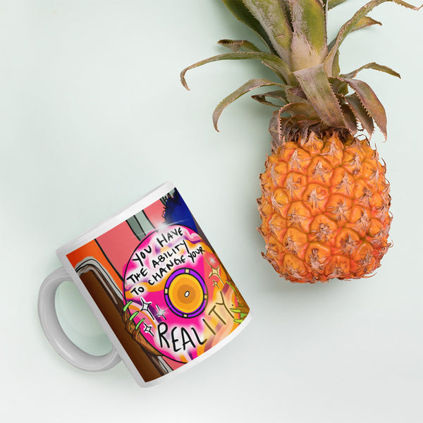 Shifting White glossy mug