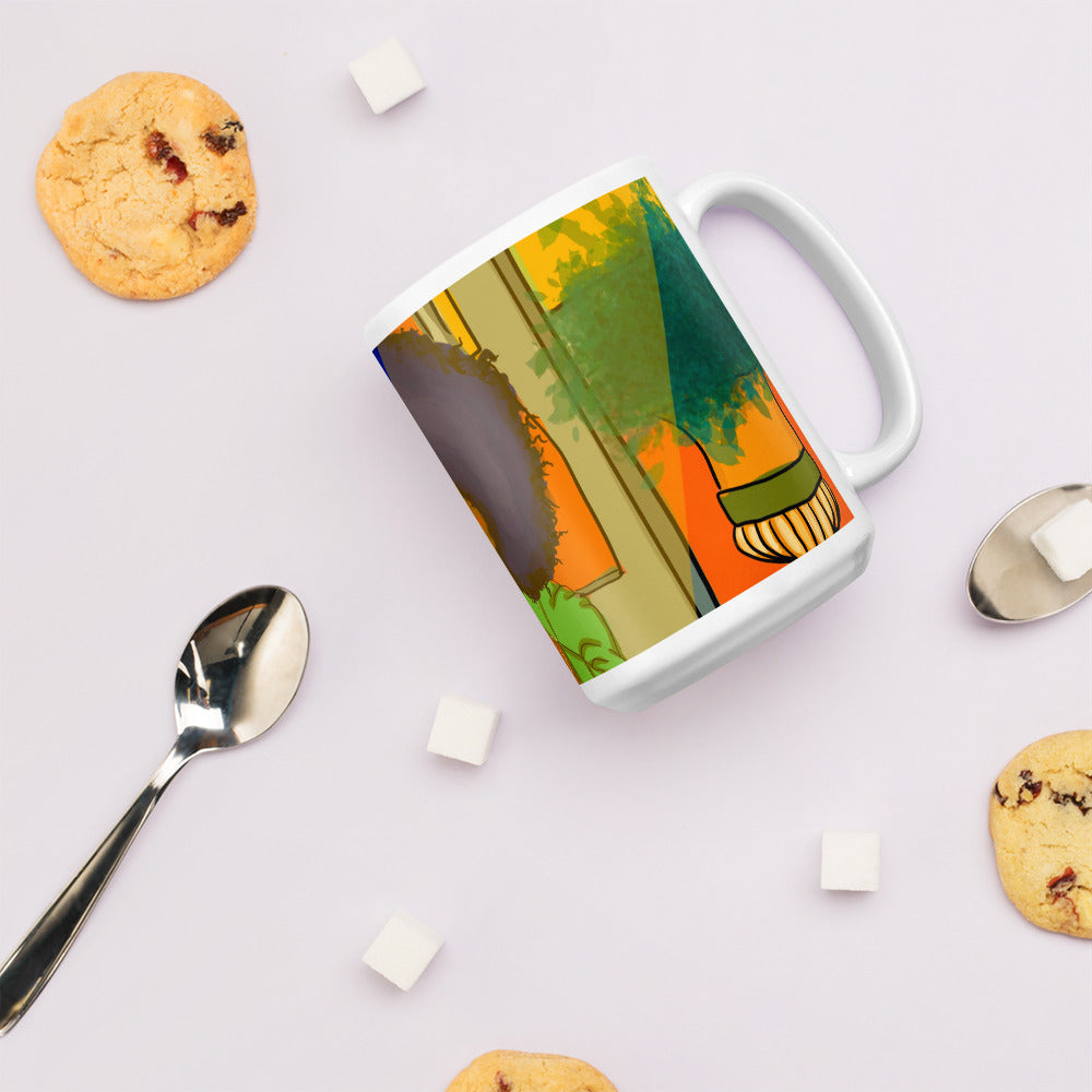 Shifting White glossy mug